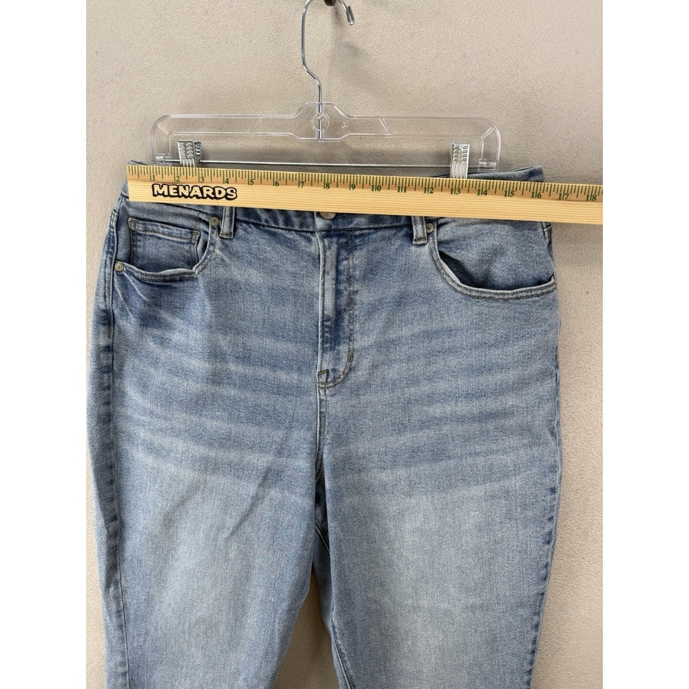 American Eagle Curvy Mom Jeans Sz 16 Short Blue Denim High Rise Stretch - Picture 4 of 10